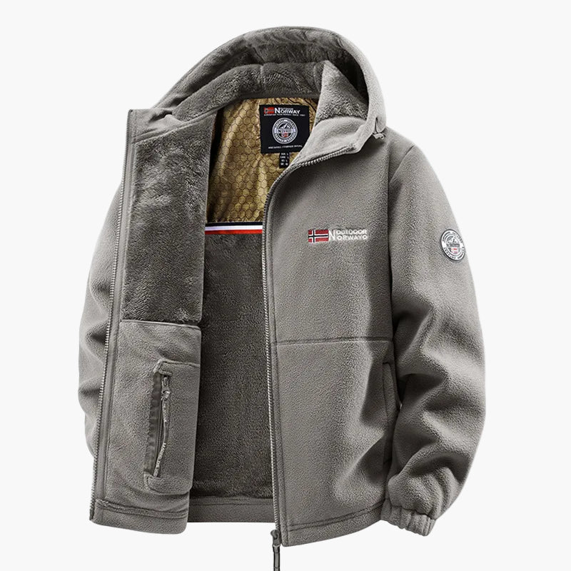 Herren Outdoor Fleecejacke mit Kapuze – Warme Freizeitjacke für Outdoor & Alltag