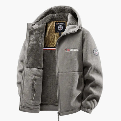 Herren Outdoor Fleecejacke mit Kapuze – Warme Freizeitjacke für Outdoor & Alltag