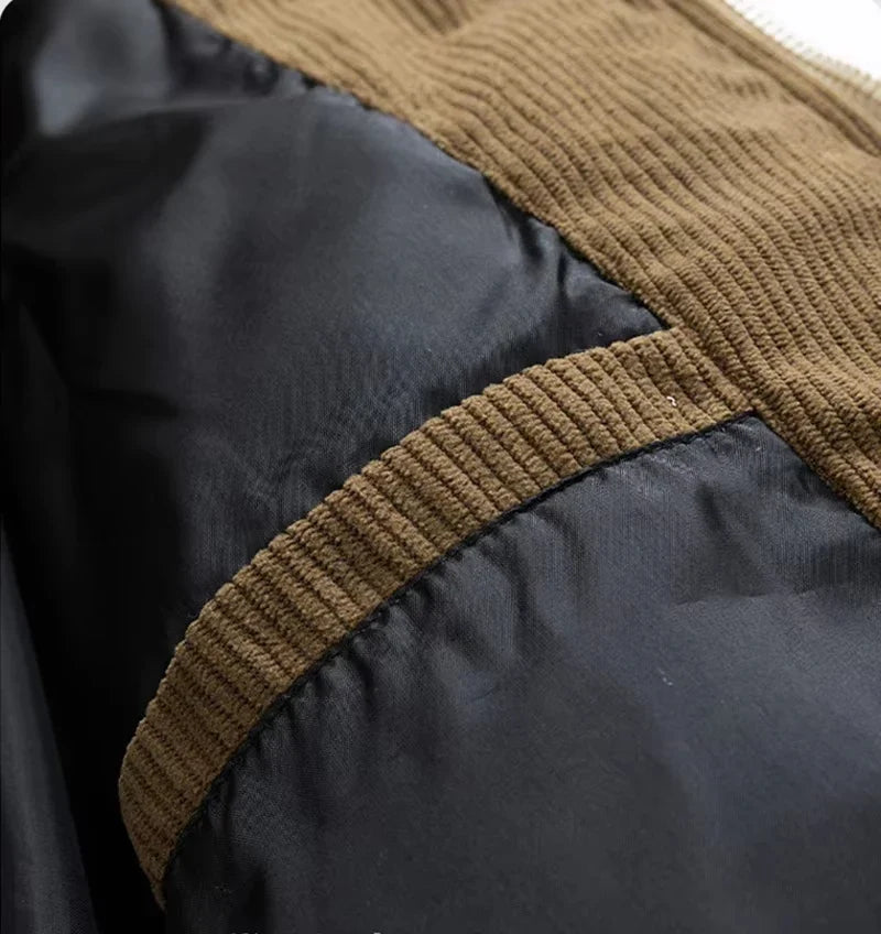 Unisex Winter Steppjacke mit Kapuze, Kontrastmaterial, Gesteppt