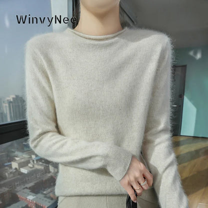 Damen Pullover Rundhals Langarm Strickpullover Weiches Material