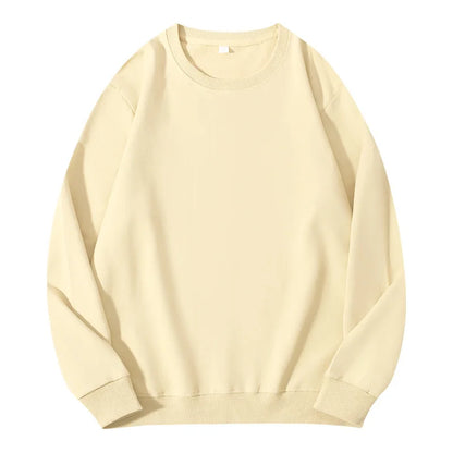 Unisex Langarm Sweatshirt Rundhalsausschnitt Freizeit Pullover Einfarbig