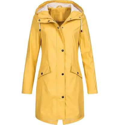 Damen Regenjacke mit Kapuze, olivgrün, Langarm