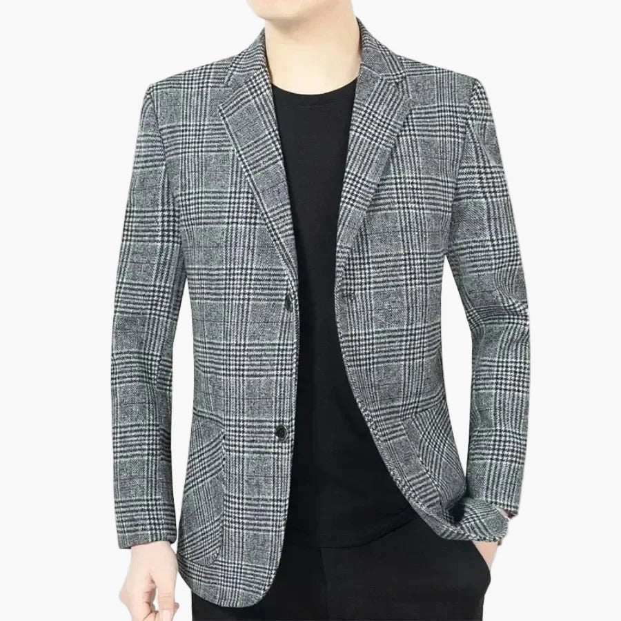 Herren Blazer Kariert Modern Business Freizeit Stil – Eleganter Sakko für Büro und Alltag