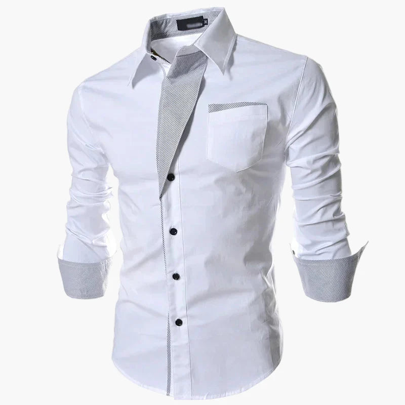 Herren Business Freizeit Slim Fit Hemd – Modernes Langarmhemd für Büro & Alltag