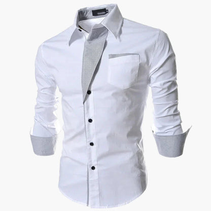 Herren Business Freizeit Slim Fit Hemd – Modernes Langarmhemd für Büro & Alltag