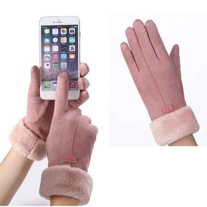 Winterhandschuhe für Damen mit Fleecefutter & Kunstfellbesatz, weiches Material