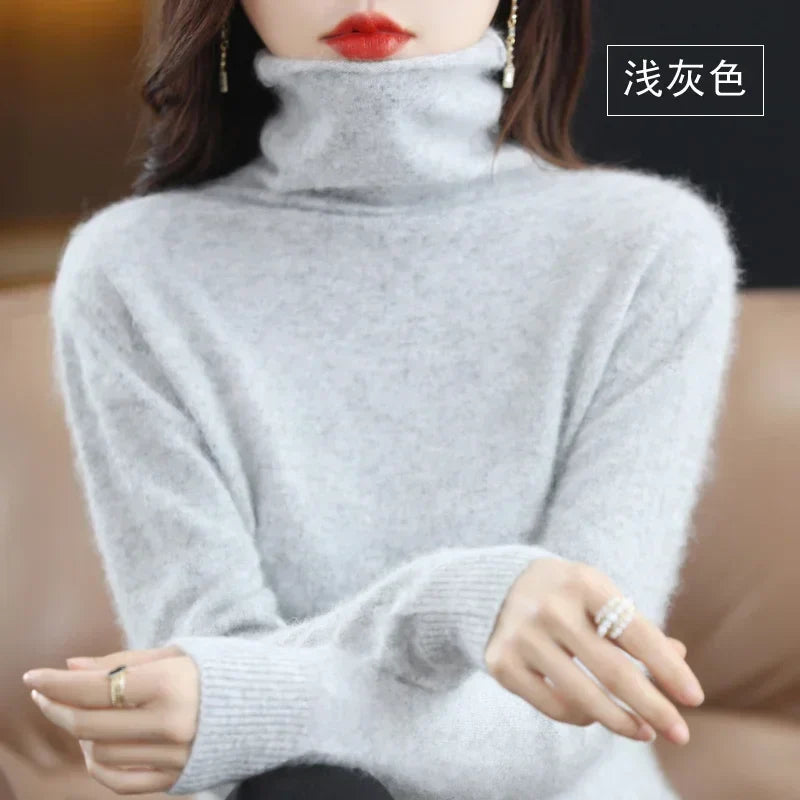 Damen Rollkragenpullover mit langen Ärmeln, weiches Material
