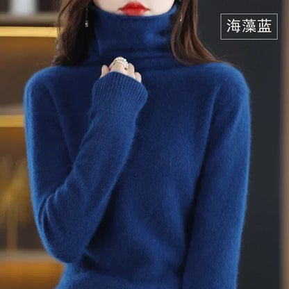 Damen Rollkragenpullover mit langen Ärmeln, weiches Material