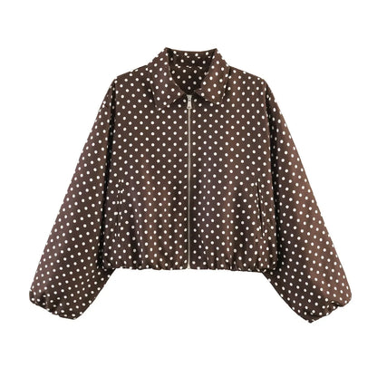 Damen Cropped Jacke Reißverschluss Stehkragen Langarm