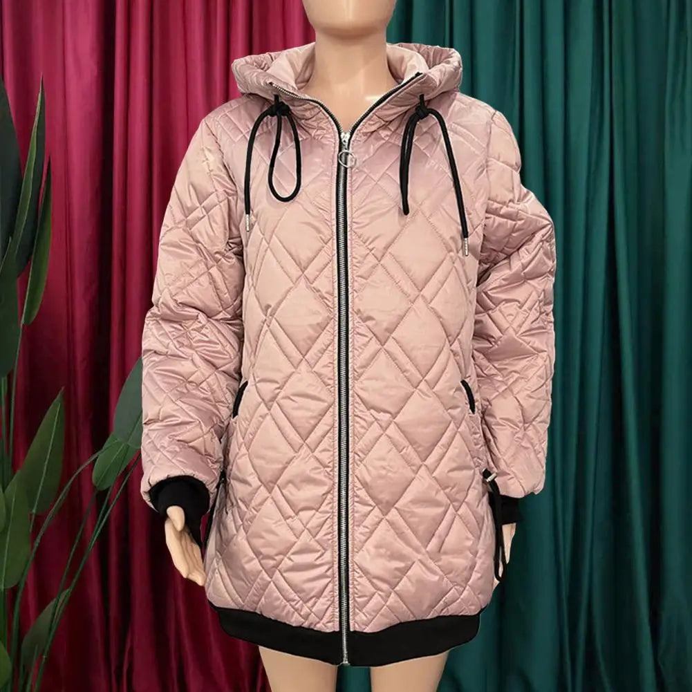 Damen Steppjacke mit Kapuze und Reißverschluss