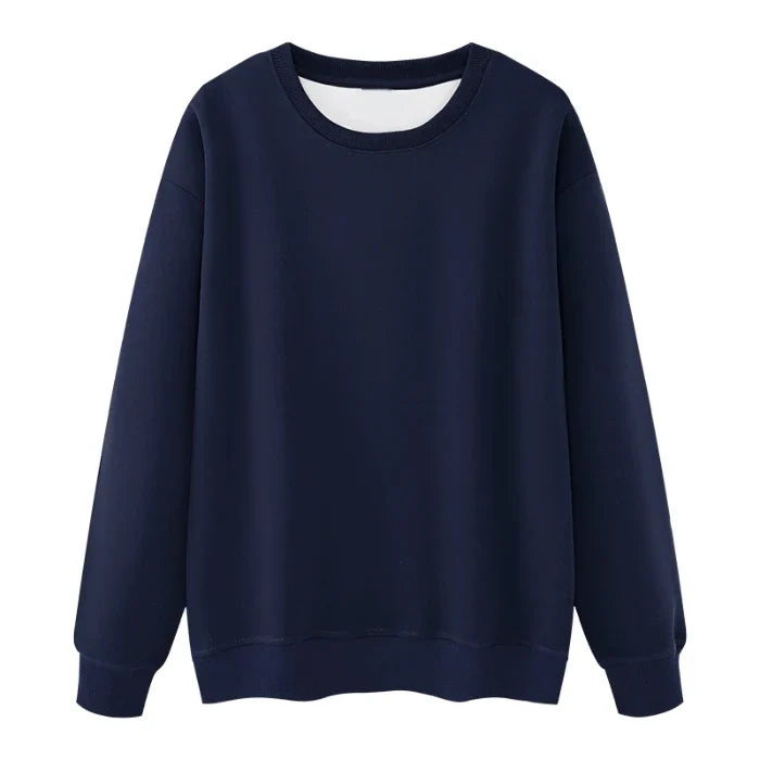 Unisex Langarm Sweatshirt Pullover mit Rundhalsausschnitt warm gefüttert