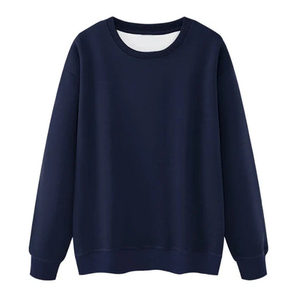Unisex Langarm Sweatshirt Pullover mit Rundhalsausschnitt warm gefüttert