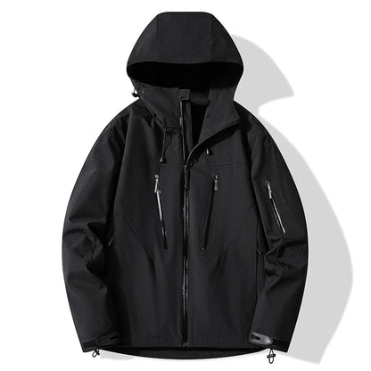 Unisex Outdoor-Jacke mit Kapuze & Reißverschlusstaschen