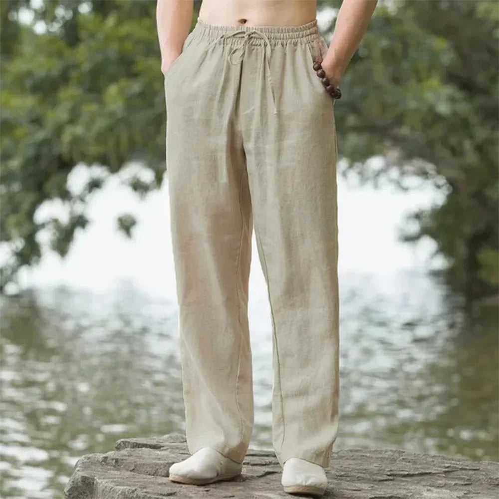 Unisex Leichte Hose mit Gummizug Kordelzug & Seitentaschen