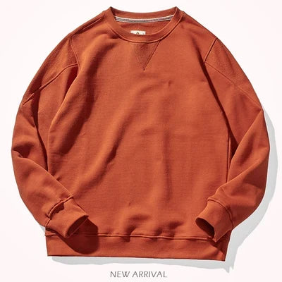 Herren Rundhals Sweatshirt Basic Pullover Langarmshirt Unifarben
