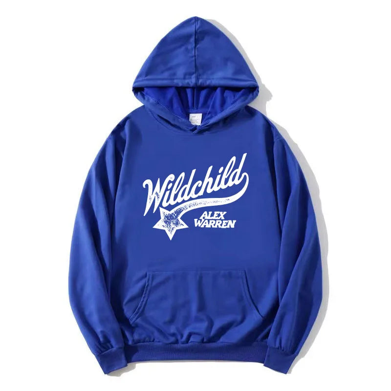 Hoodie mit Kordelzug und Kängurutasche – “Wildchild” Print vorne