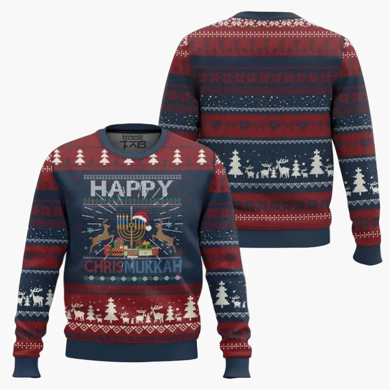 Herren Weihnachtspullover mit Chanukka-Motiv – Lustiger "Not Today Santa" Ugly Sweater für Feiertage