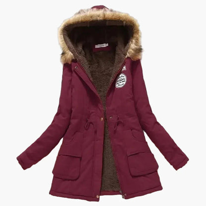 Damen Winterparka mit Kunstfellkapuze – Modischer Koreanischer Stil, Warm & Gefüttert, Alltag & Outdoor