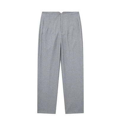 Damen High-Waist Hose Business Elegant Knöchellang