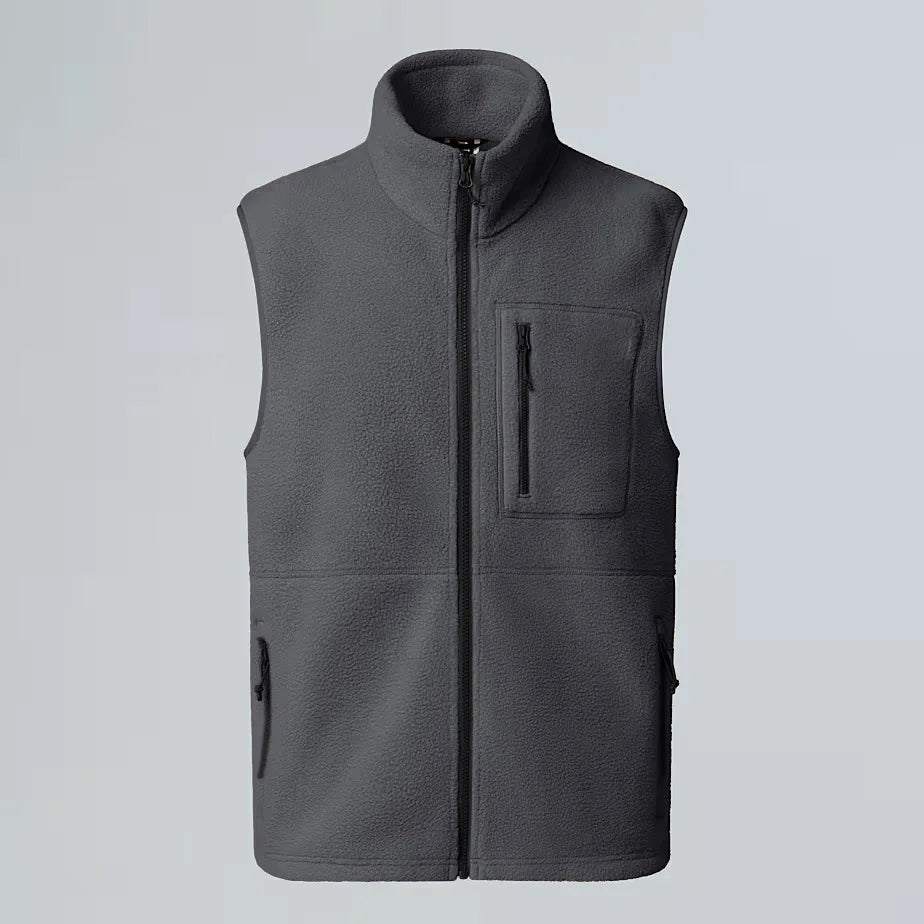 Fleece Weste mit Stehkragen Reißverschluss Tasche Herren