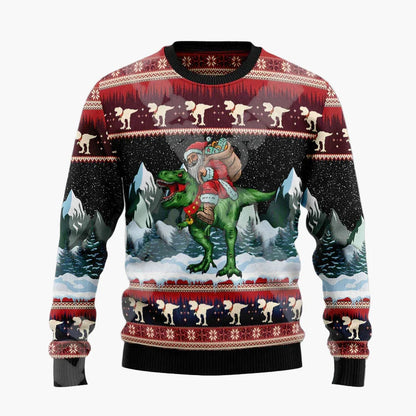 Herren Lustiger Weihnachts-Pullover mit Santa auf dem Schornstein – Ugly Christmas Sweater für Weihnachten & Party