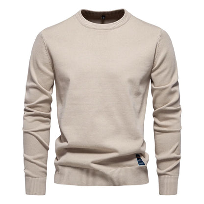 Herren Rundhals Pullover Langarm Basic Strickpullover