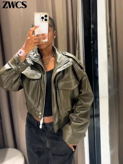 Damen Kurzjacke im Bomber-Stil mit Taschen