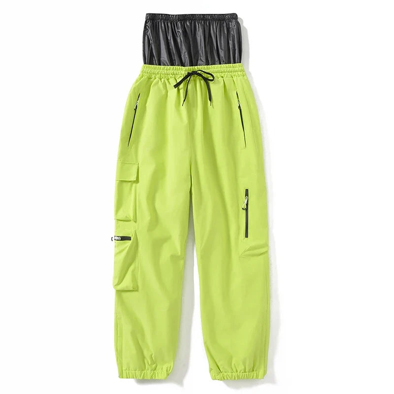 Unisex Cargohose mit Reißverschlüssen und Kordelzug