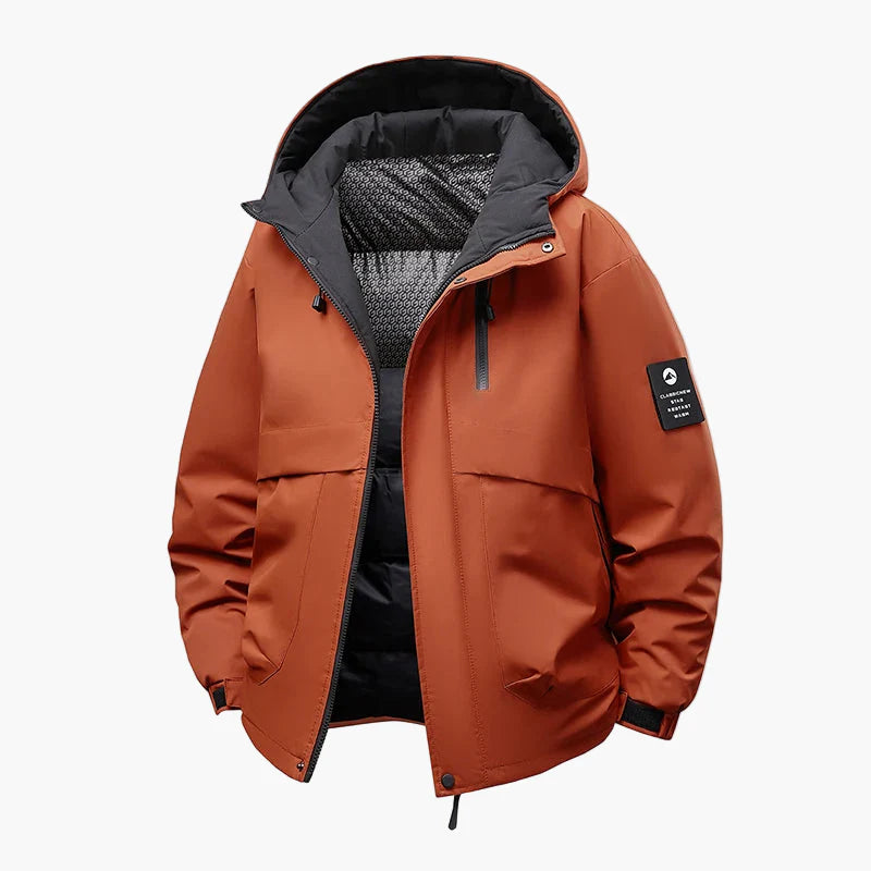 Herren Winter Outdoorjacke – Wasserdicht & Winddicht, Casual Stil, Warm gefüttert mit Kapuze