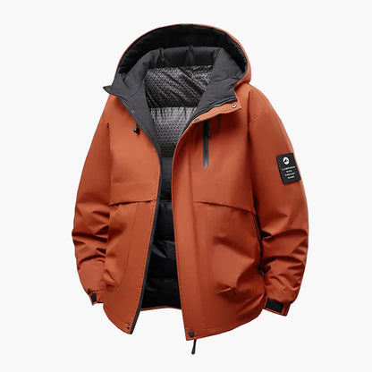 Herren Winter Outdoorjacke – Wasserdicht & Winddicht, Casual Stil, Warm gefüttert mit Kapuze