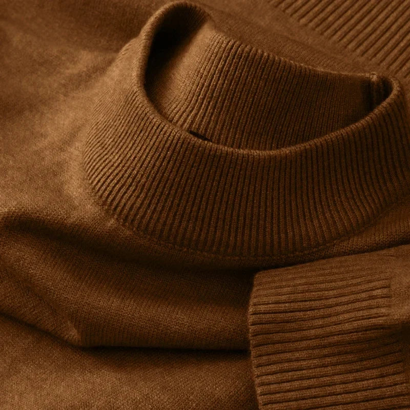 Unisex Langarm-Strickpullover mit Rundhalsausschnitt und Rippbündchen