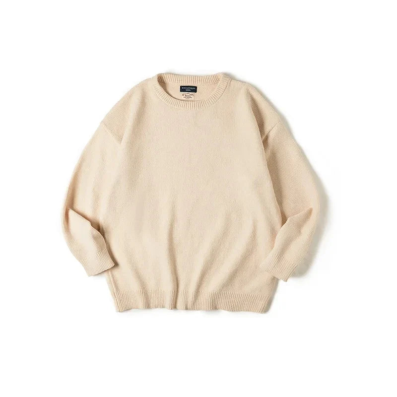 Unisex Langarm Pullover Rundhalsausschnitt Feinstrick meliert