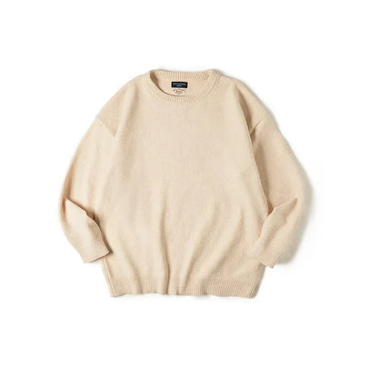 Unisex Langarm Pullover Rundhalsausschnitt Feinstrick meliert