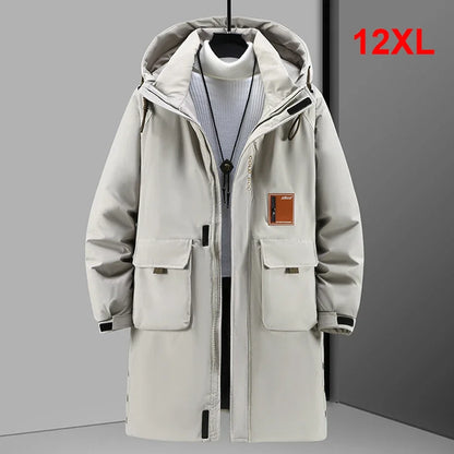 Herren Wintermantel mit Kapuze gesteppt lang Warm Outdoor
