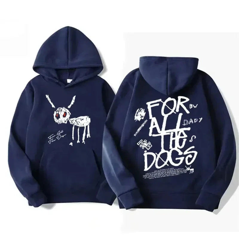 Hoodie Unisex mit Kapuze und Statement-Print auf Vorder- und Rückseite
