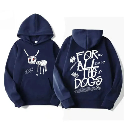 Hoodie Unisex mit Kapuze und Statement-Print auf Vorder- und Rückseite
