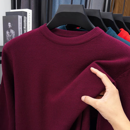 Unisex Strickpullover Rundhals Langarm Basic Pullover in verschiedenen Farben