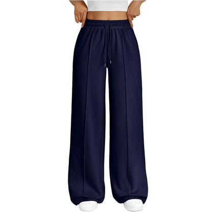 Damen Weite Hose mit Gummibund und Kordelzug – Bequeme Freizeithose