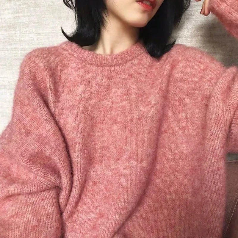 Damen & Herren Retro Pullover – Locker Geschnittener Strickpullover für Herbst und Winter, Vintage Stil