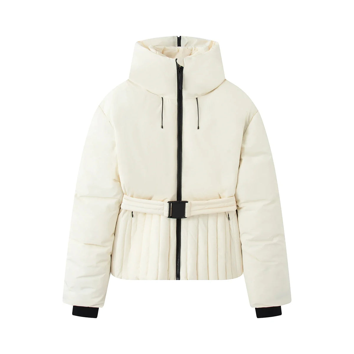 Damen Steppjacke mit Gürtel & Stehkragen, Kurz geschnitten