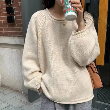 Damen Strickpullover im französischen Stil – Lockerer Alltags-Sweater für Freizeit & Büro