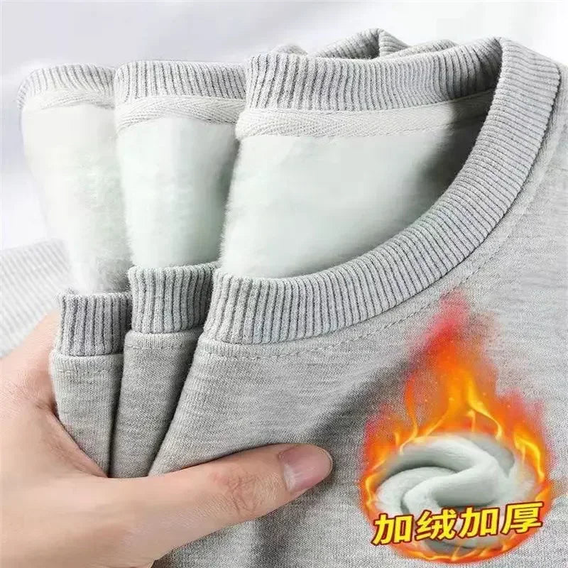 Unisex Langarm Sweatshirt Rundhals mit weichem Innenfutter