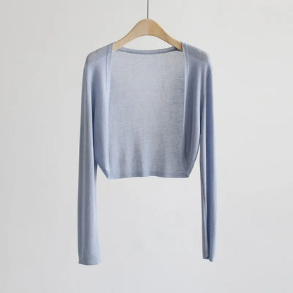 Kurze Damen Bolero Strickjacke Langarm Cardigan Crop Top