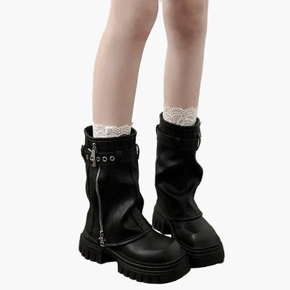 Damen Chunky Stiefel im Streetwear Look – Modische Plateaustiefel für Alltag und Freizeit