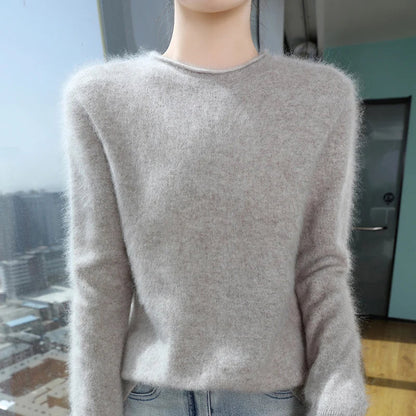 Damen Pullover Rundhals Langarm Strickpullover Weiches Material