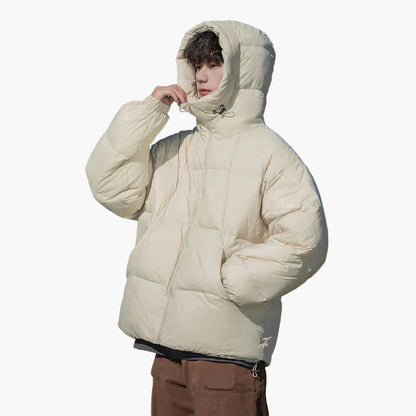 Herren Oversized Daunenjacke – Winter Steppjacke mit Kapuze, Streetwear Stil, Ideal für kalte Tage