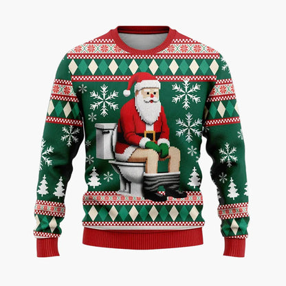 Herren Ugly Christmas Sweater Hip Hop Santa – Lustiger Weihnachtspullover für Partys