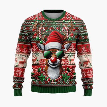 Herren Ugly Christmas Sweater Hip Hop Santa – Lustiger Weihnachtspullover für Partys