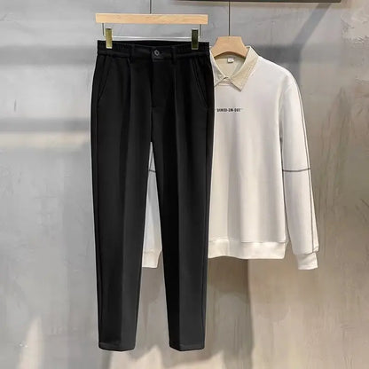 Unisex Stoffhose mit Gummizugbund - Bequeme Chinohose in Dunkelbraun