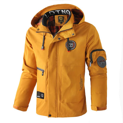 Herren Jacke mit Kapuze & Mehreren Taschen - Casual Windjacke